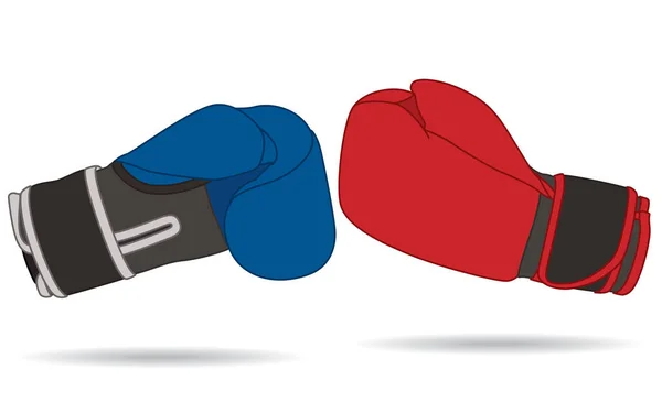 Boxing Gloves Red Blue Sparring Isolated White Background — Stockvector