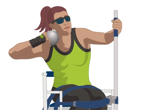 Para Deportes Tiro Paralímpico Poner Atleta Femenina Con Discapacidad Visual — Archivo Imágenes Vectoriales