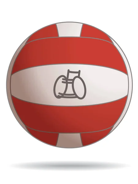 Para Sport Pallone Rugby Paralimpico Atleta Disabili Fisici Con Simbolo — Vettoriale Stock