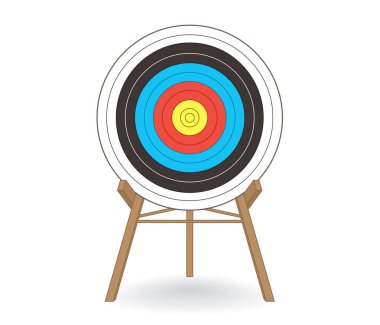 Okçuluk hedefi beyaz arkaplanda izole edildi