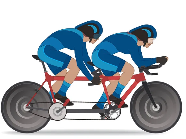 Para Sports Paralympic Cycling Tandem Visual Impaired Female Cyclist Including - Stok Vektor