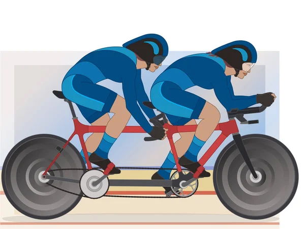 Para Sports Paralympic Cycling Tandem Visual Impaired Female Cyclist Including - Stok Vektor