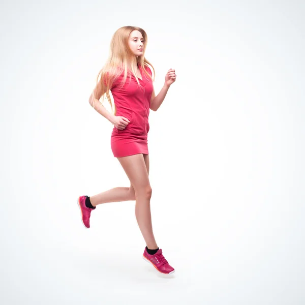 Löpare kvinna isolerade — Stockfoto