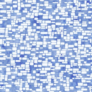  Mavi suluboya doku ile kesintisiz geometrik desen 