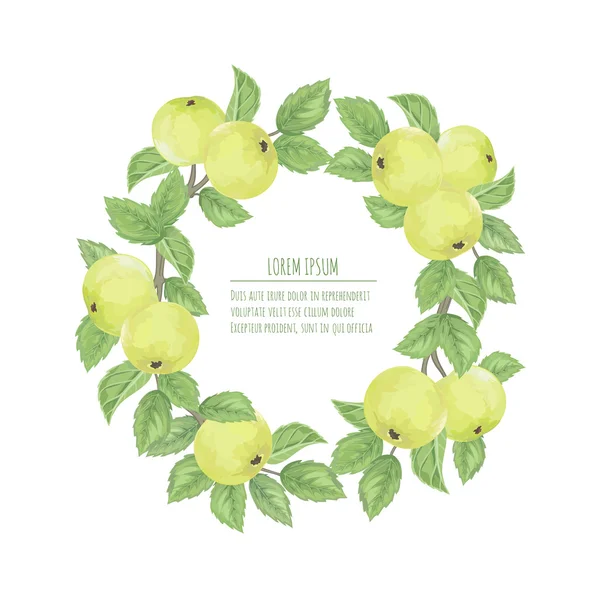 Yeşil elma ile zarif desen 