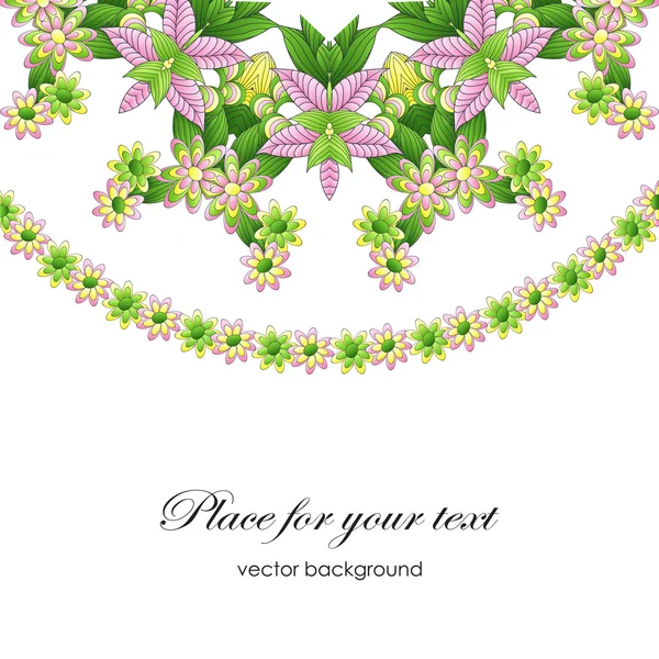 Vector floral aquarel structuurpatroon met bloemen — Stockvector