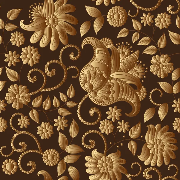 Vecteur motif floral or — Image vectorielle