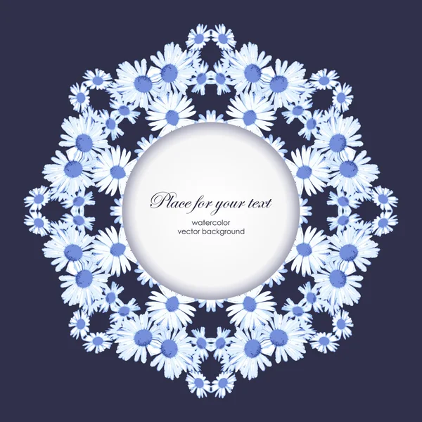 Blommig akvarell textur mönster med blå blommor — Stock vektor
