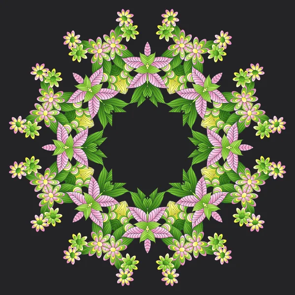 Motif floral vectoriel avec des fleurs — Image vectorielle