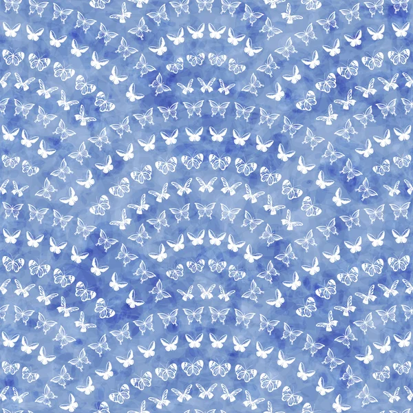 Motif géométrique sans couture avec texture aquarelle bleue — Image vectorielle