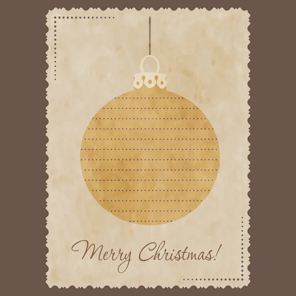 Postal con bola de Navidad . — Vector de stock