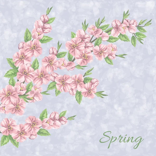 Spring pattern with  branches. — Stock Vector