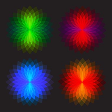 Parlak geometrik çiçek.