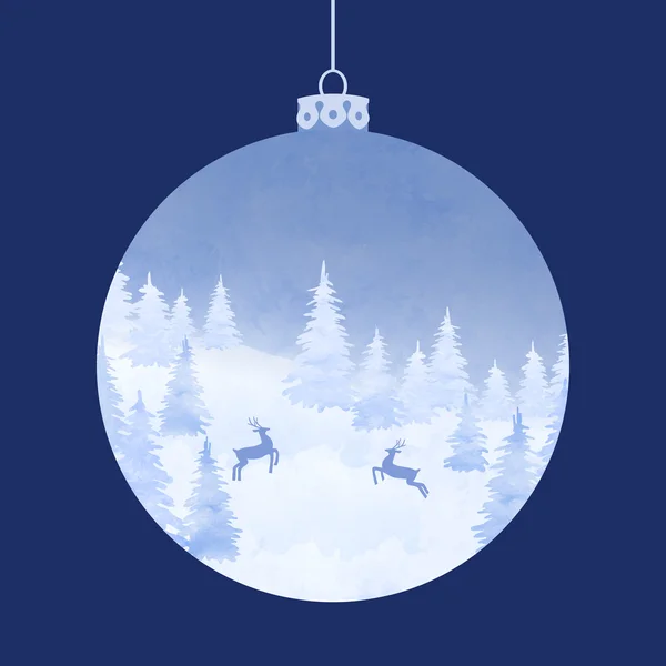 Carte aquarelle élégante de Noël — Image vectorielle