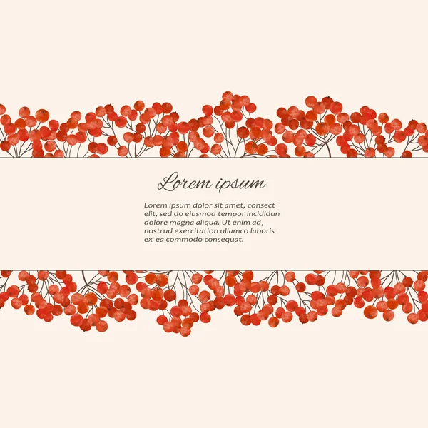 Люстрація з гілками червоної ягоди — стоковий вектор