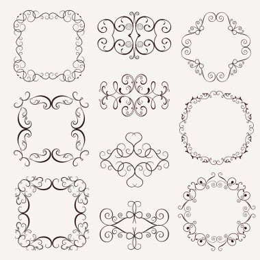 Set vintage dekoratif çerçeveler