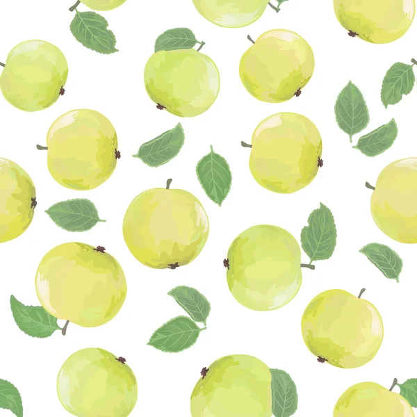 Patroon met groene appels — Stockvector