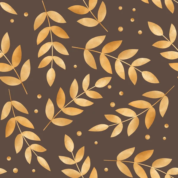 Illustration mit goldenen Herbstblättern — Stockvektor