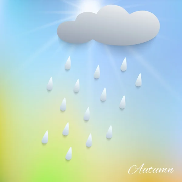 Εικονογράφηση με βροχή και το σύννεφο. — Διανυσματικό Αρχείο