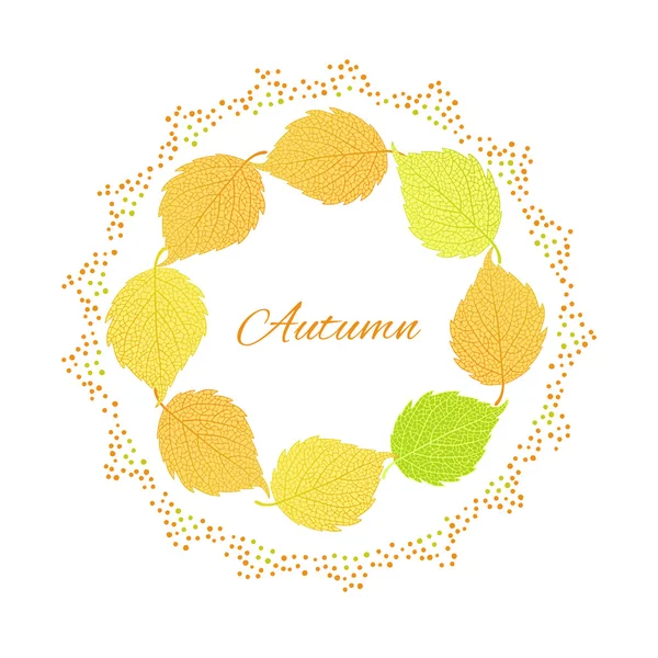 Ilustración con hojas de otoño — Vector de stock