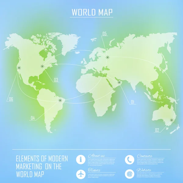 Mapa świata i nowoczesne elementy — Wektor stockowy