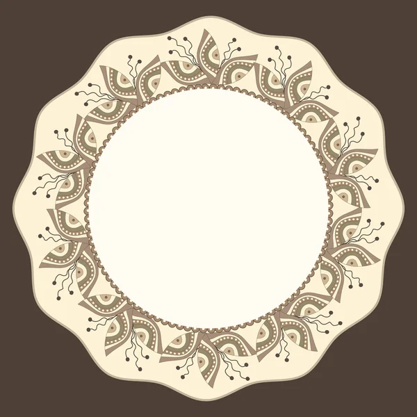 Round frame with unusual fantastic ornament — Stock Vector