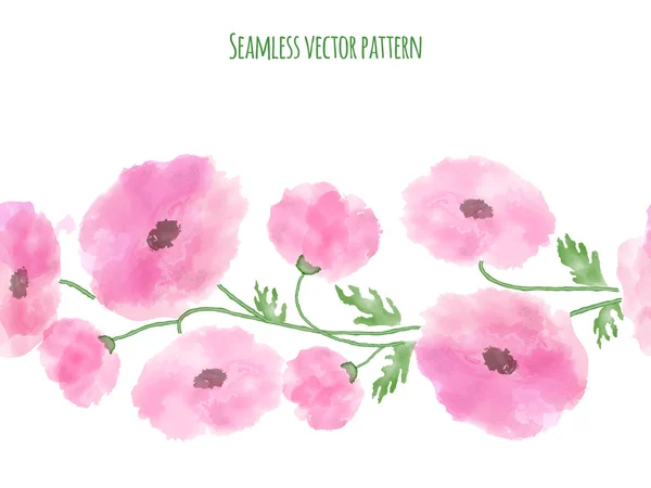Ilustración vectorial sin costuras con flores estilizadas — Vector de stock