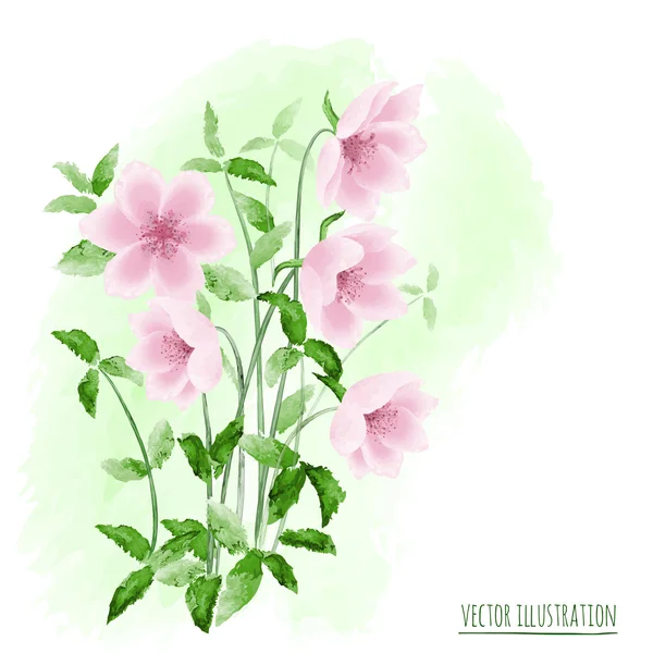 Illustration mit stilisierten Blumen — Stockvektor