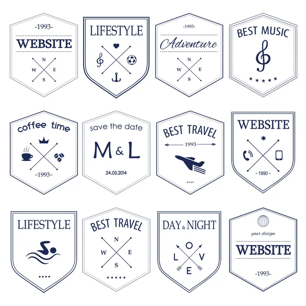 Set di icone di design hipster — Vettoriale Stock