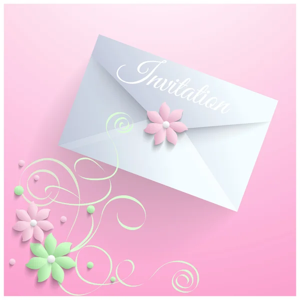 Tarjeta de invitación con elementos florales — Archivo Imágenes Vectoriales