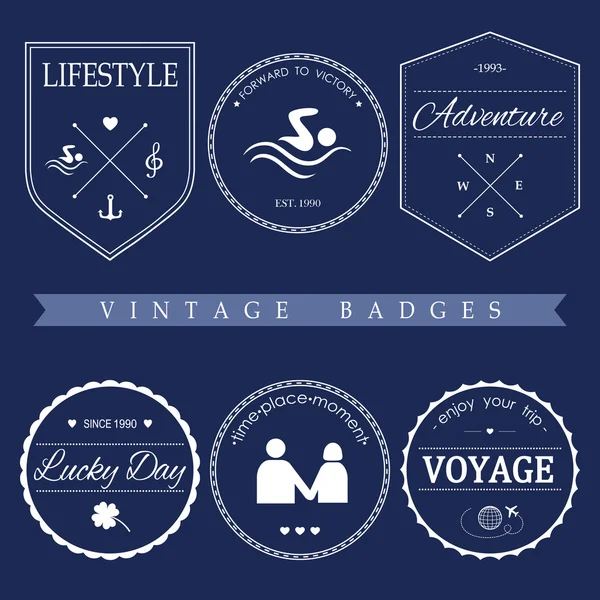 Vintage-Hipster-Logos — Stockvektor