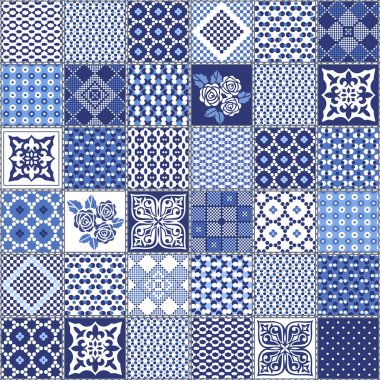 Creative seamless patchwork pattern  clipart