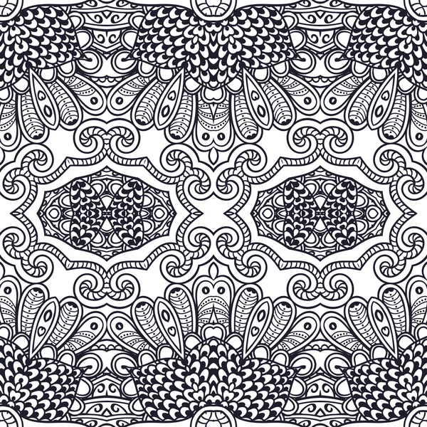 Seamless vector hand drawn ethnic pattern — Stok Vektör