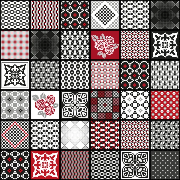 Creative seamless patchwork pattern — Stock Vector