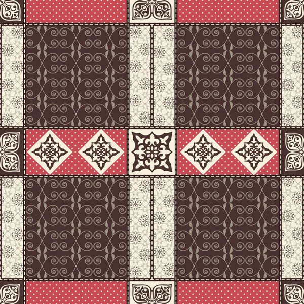 Kreatives nahtloses Patchwork-Muster — Stockvektor