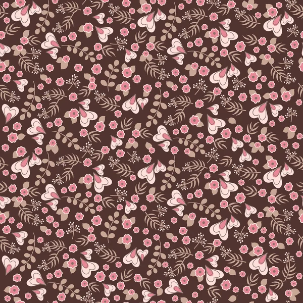 Vecteur sans couture dessiné à la main motif floral — Image vectorielle