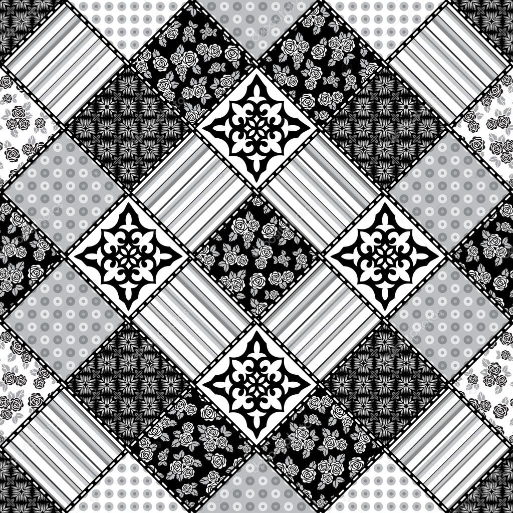 Creative seamless patchwork pattern 