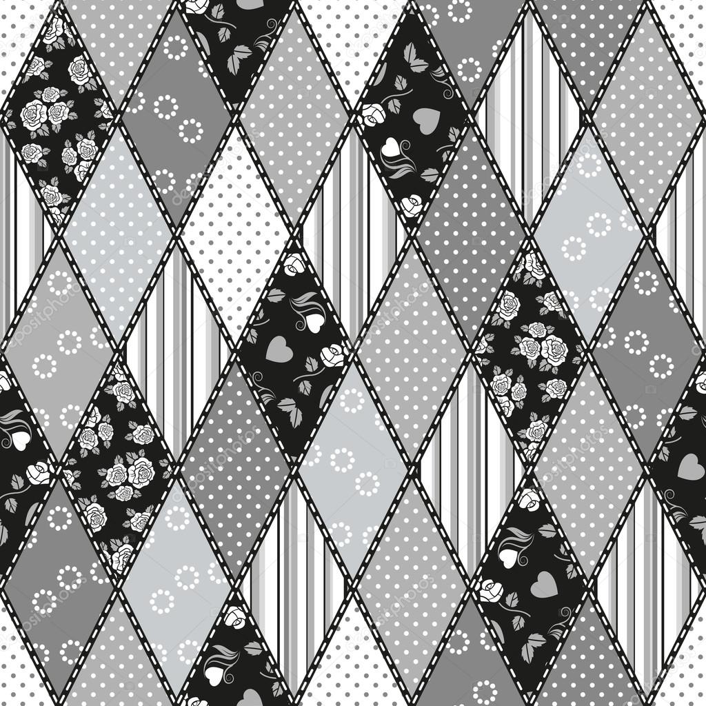 Vector abstract seamless patchwork pattern
