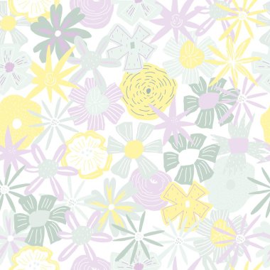 Çiçek deseni. Kusursuz şablonun vektör ögesi