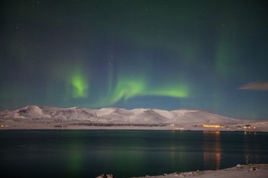 the light reflection of the northern lights clipart