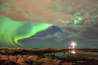 Aurora borealis in Iceland clipart