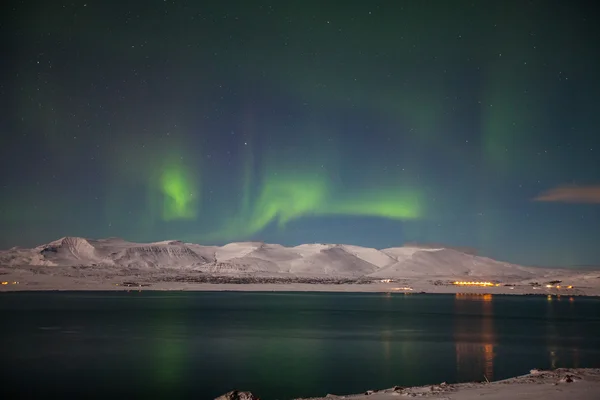 De lichte reflectie van de northern lights — Stockfoto