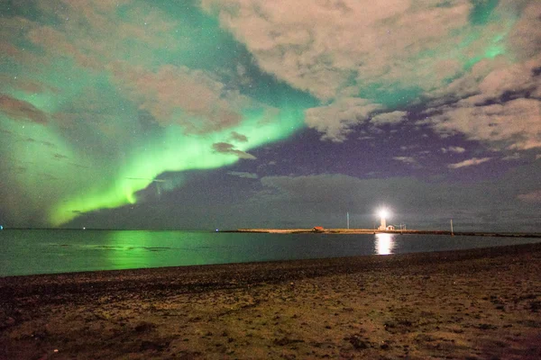 İzlanda 'da Aurora Borealis — Stok fotoğraf