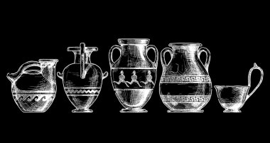 Pottery of ancient Greece. clipart