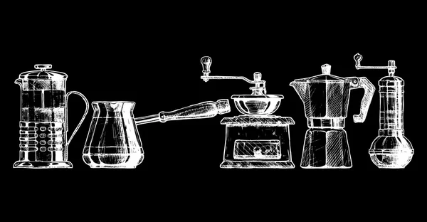 Set koffie apparatuur — Stockvector