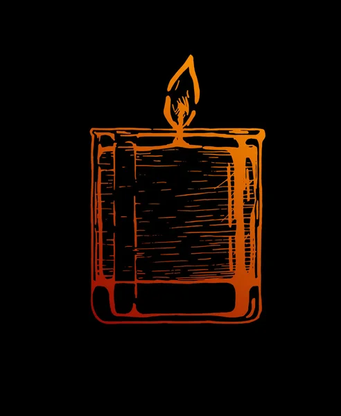La vela en vidrio . — Vector de stock