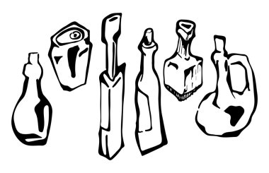 şarap şişeleri ve içecek