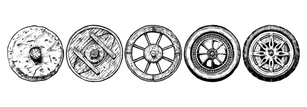 Evolution of the Wheel — Stock Vector