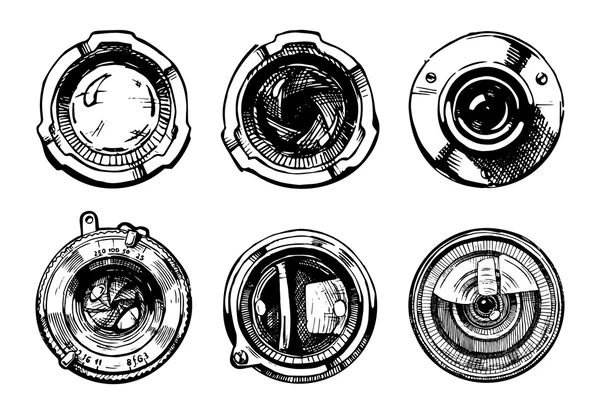 Conjunto de Lente de Câmera —  Vetores de Stock