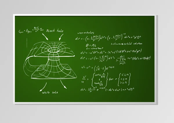 Формула и график на доске — стоковый вектор